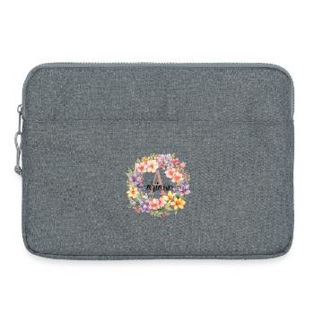 A| Monogram | Name | Ariane | Watercolor | Colorful - Laptop bag 15" - heather grey - Front
