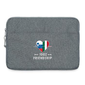 Slowenien und Italien 100% Freundschaft - Laptoptasche 15" - Grau meliert - Vorne