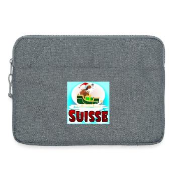 Chien Saint-Bernard Suisse Noël - Sacoche pour ordinateur portable 15 pouces - gris chiné - Devant