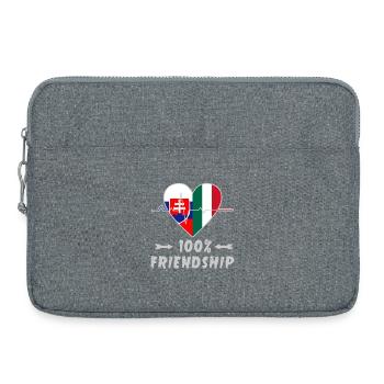 Slowakei und Italien 100% Freundschaft - Laptoptasche 15" - Grau meliert - Vorne