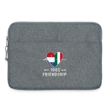 100 % amitié entre les Pays-Bas et l'Italie - Sacoche pour ordinateur portable 15 pouces - gris chiné - Devant