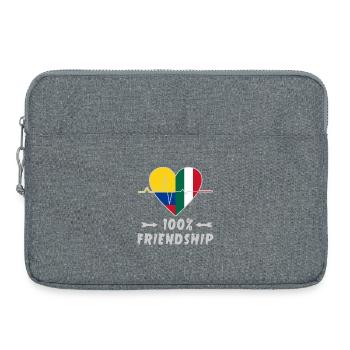 Kolumbien und Italien 100% Freundschaft - Laptoptasche 15" - Grau meliert - Vorne