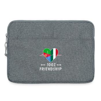 Eritrea and Italy 100% friendship - Laptop bag 15" - heather grey - Front