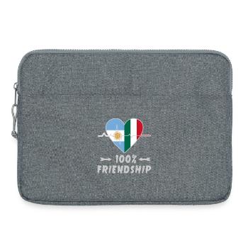 100 % amitié entre l'Argentine et l'Italie - Sacoche pour ordinateur portable 15 pouces - gris chiné - Devant