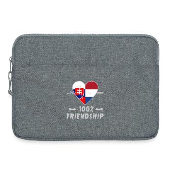 Slowakei und Niederlande 100% Freundschaft - Laptoptasche 15" - Grau meliert - Vorne