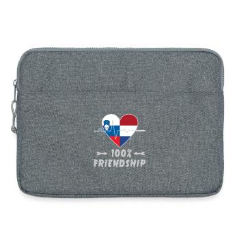 Slowenien und Niederlande 100% Freundschaft - Laptoptasche 15" - Grau meliert - Vorne