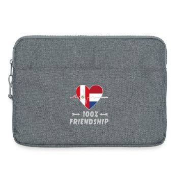 Peru and Netherlands 100% friendship - Laptop bag 15" - heather grey - Front