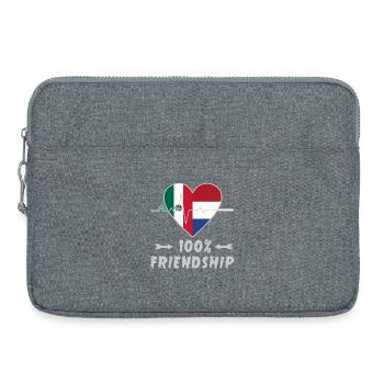 100 % amitié entre le Mexique et les Pays-Bas - Sacoche pour ordinateur portable 15 pouces - gris chiné - Devant