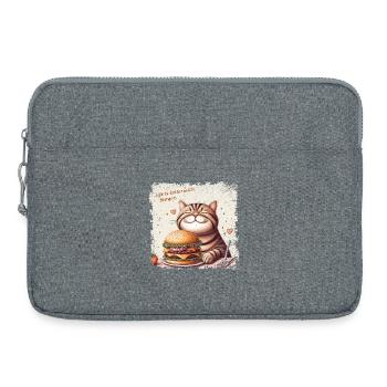 Life is better with Burgers - happy Cat - Laptop bag 15" - heather grey - Front