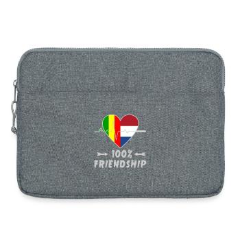 100 % amitié entre le Mali et les Pays-Bas - Sacoche pour ordinateur portable 15 pouces - gris chiné - Devant