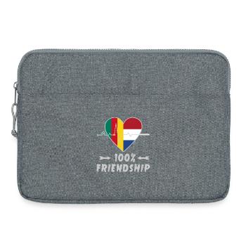 100 % amitié entre le Cameroun et les Pays-Bas - Sacoche pour ordinateur portable 15 pouces - gris chiné - Devant