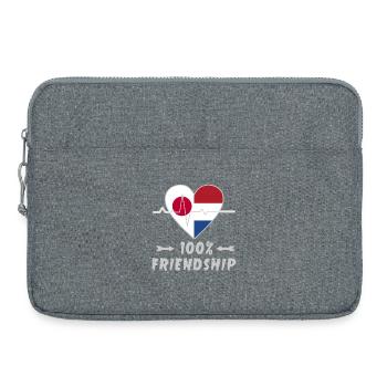 Le Japon et les Pays-Bas, une amitié à 100 % - Sacoche pour ordinateur portable 15 pouces - gris chiné - Devant