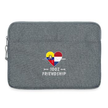 Ecuador und Niederlande 100% Freundschaft - Laptoptasche 15" - Grau meliert - Vorne