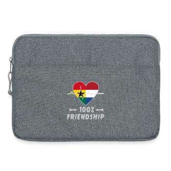 100 % amitié entre le Ghana et les Pays-Bas - Sacoche pour ordinateur portable 15 pouces - gris chiné - Devant