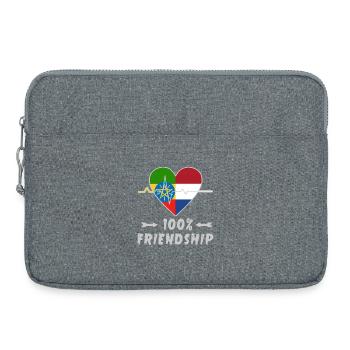 L'Éthiopie et les Pays-Bas : amitié à 100 % - Sacoche pour ordinateur portable 15 pouces - gris chiné - Devant
