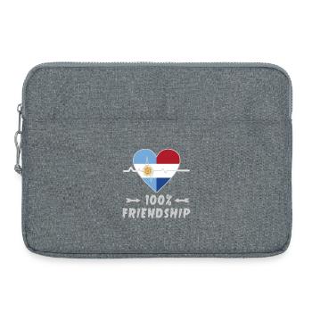 L'Argentine et les Pays-Bas : amitié à 100 % - Sacoche pour ordinateur portable 15 pouces - gris chiné - Devant