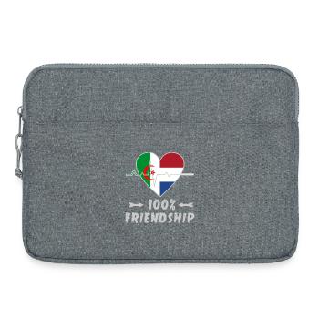 Algerien und Niederlande 100% Freundschaft - Laptoptasche 15" - Grau meliert - Vorne