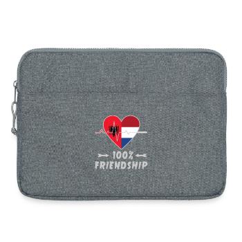 L'Albanie et les Pays-Bas : amitié à 100 % - Sacoche pour ordinateur portable 15 pouces - gris chiné - Devant