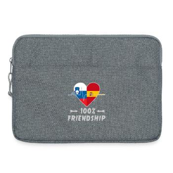 Slowenien und Spanien 100% Freundschaft - Laptoptasche 15" - Grau meliert - Vorne