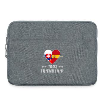 Slowakei und Spanien 100% Freundschaft - Laptoptasche 15" - Grau meliert - Vorne