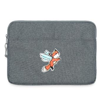 Fantastischer, fliegender Feen-Fuchs - Laptoptasche 15" - Grau meliert - Vorne