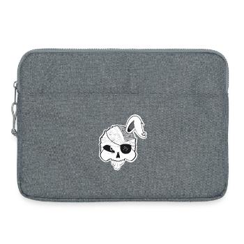 Pirate bunny skull with brain and rabbit ear - Laptop bag 15" - heather grey - Front