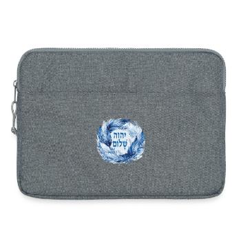 Hebrew Name of God YHWH Shalom - Laptop bag 15" - heather grey - Front
