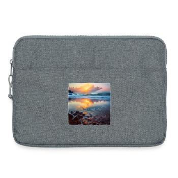 Strand-Kieselsteine - Laptoptasche 15" - Grau meliert - Vorne