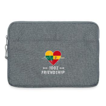Lithuania and Spain 100% friendship - Laptop bag 15" - heather grey - Front