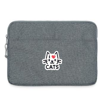 Charming cat love - Laptop bag 15" - heather grey - Front