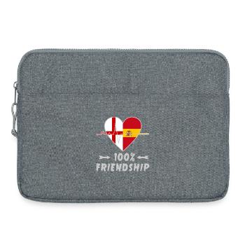 L'Angleterre et l'Espagne : une amitié à 100 % - Sacoche pour ordinateur portable 15 pouces - gris chiné - Devant