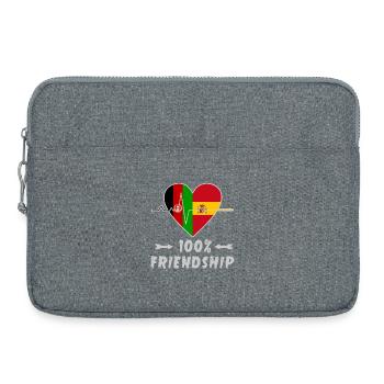 L'Afghanistan et l'Espagne : amitié à 100 % - Sacoche pour ordinateur portable 15 pouces - gris chiné - Devant