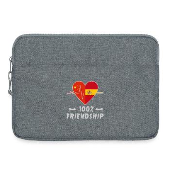 100 % amitié entre la Chine et l'Espagne - Sacoche pour ordinateur portable 15 pouces - gris chiné - Devant