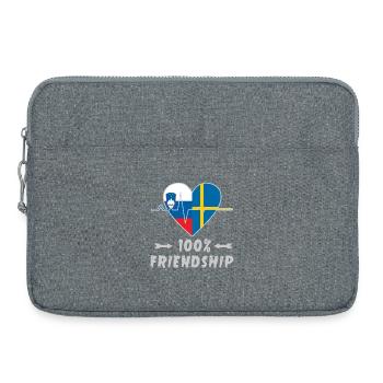 Slowenien und Schweden 100% Freundschaft - Laptoptasche 15" - Grau meliert - Vorne