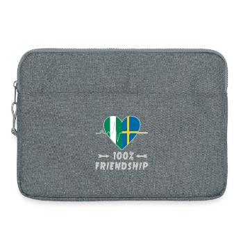 Nigeria und Schweden 100% Freundschaft - Laptoptasche 15" - Grau meliert - Vorne