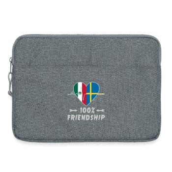 Mexiko und Schweden 100% Freundschaft - Laptoptasche 15" - Grau meliert - Vorne