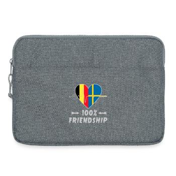 Belgien und Schweden 100% Freundschaft - Laptoptasche 15" - Grau meliert - Vorne