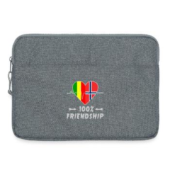 100 % amitié entre le Mali et la Norvège - Sacoche pour ordinateur portable 15 pouces - gris chiné - Devant