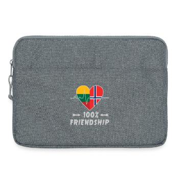 Lithuania and Norway 100% friendship - Laptop bag 15" - heather grey - Front