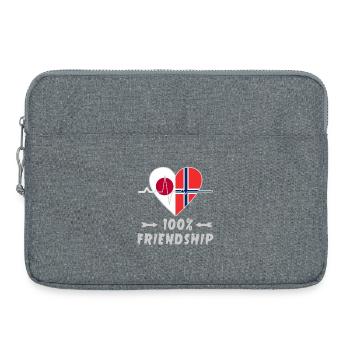 100 % amitié entre le Japon et la Norvège - Sacoche pour ordinateur portable 15 pouces - gris chiné - Devant