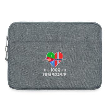 Eritrea and Norway 100% friendship - Laptop bag 15" - heather grey - Front