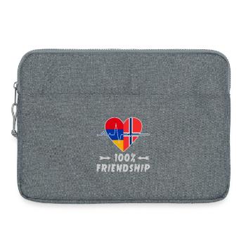 Armenien und Norwegen 100% Freundschaft - Laptoptasche 15" - Grau meliert - Vorne