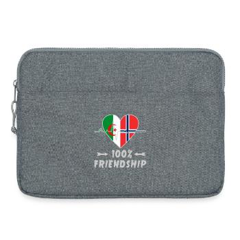Algerien und Norwegen 100% Freundschaft - Laptoptasche 15" - Grau meliert - Vorne