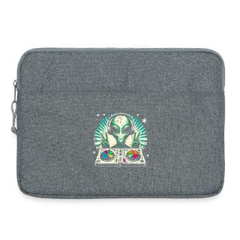 Peaceful Alien DJ – Funky Beats Cosmic Design - Laptop bag 15" - heather grey - Front