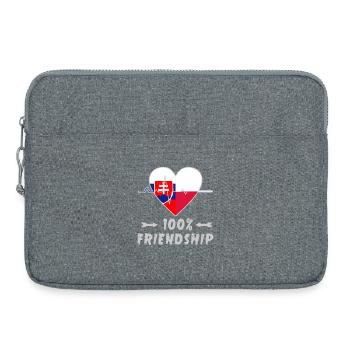 Slowakei und Polen 100% Freundschaft - Laptoptasche 15" - Grau meliert - Vorne