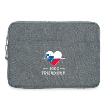 Slowenien und Polen 100% Freundschaft - Laptoptasche 15" - Grau meliert - Vorne