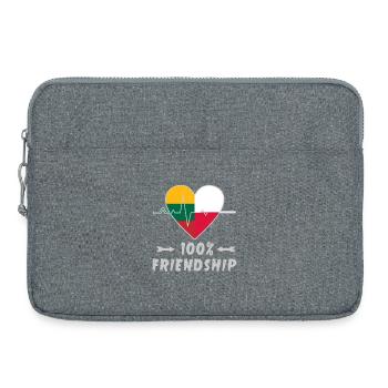 Lithuania and Poland 100% friendship - Laptop bag 15" - heather grey - Front