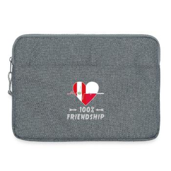 Peru and Poland 100% friendship - Laptop bag 15" - heather grey - Front