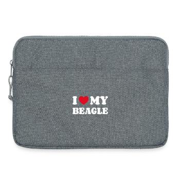 J’aime mon beagle - Sacoche pour ordinateur portable 15 pouces - gris chiné - Devant