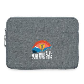 Montagnes cyclables Stelvio Ventoux Alpe d’Huez KOM - Sacoche pour ordinateur portable 15 pouces - gris chiné - Devant
